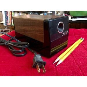 Berol Apsco AP2001 Electric Pencil Sharpener Woodgrain Black Made in USA